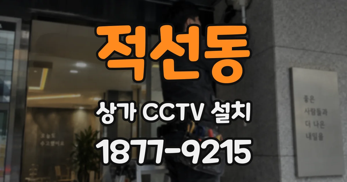 적선동 상가 CCTV 설치