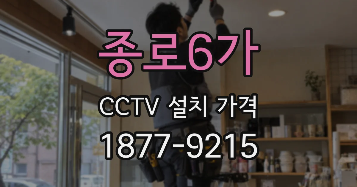 종로6가 CCTV 설치 가격
