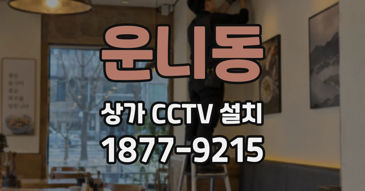 운니동 상가 CCTV 설치