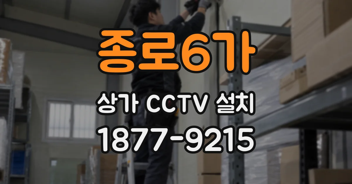 종로6가 상가 CCTV 설치