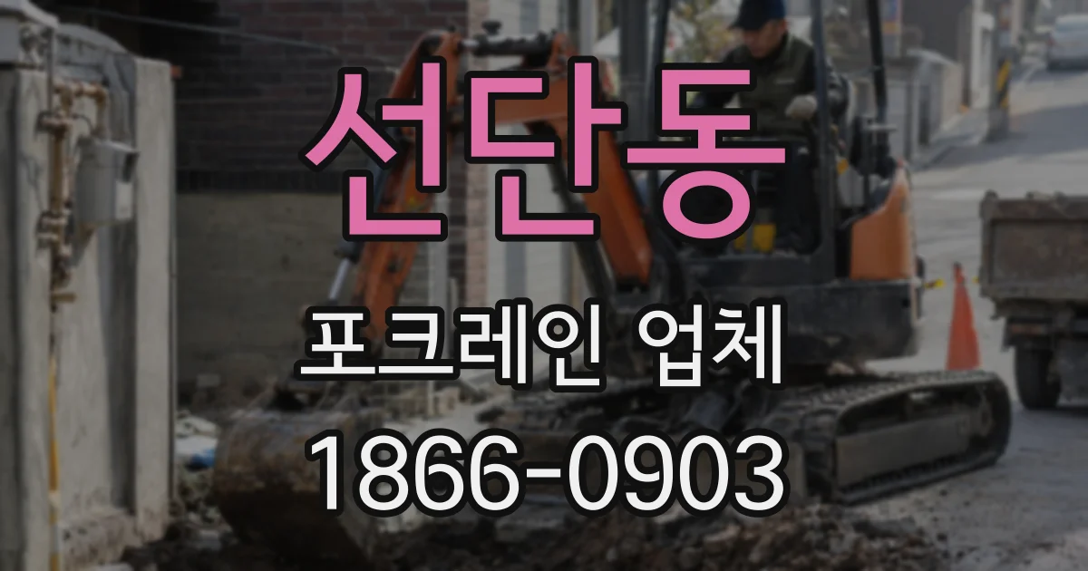 선단동 포크레인 업체