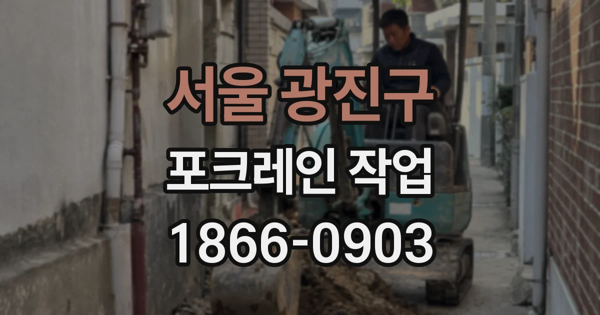 서울 광진구 포크레인 작업