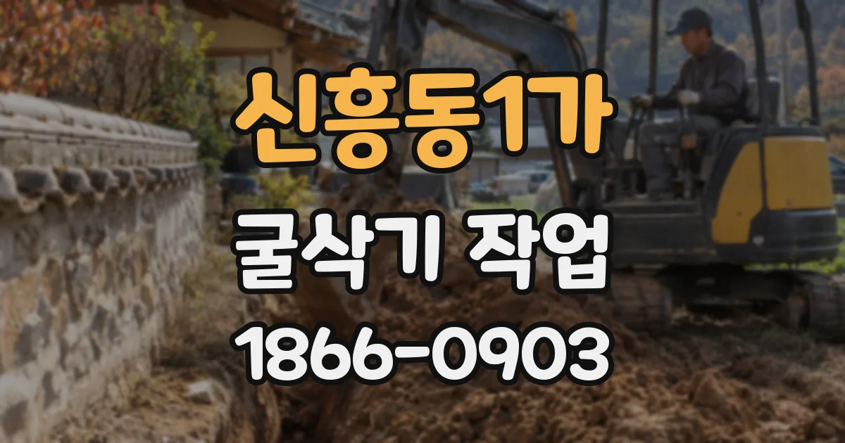 신흥동1가 굴삭기 작업