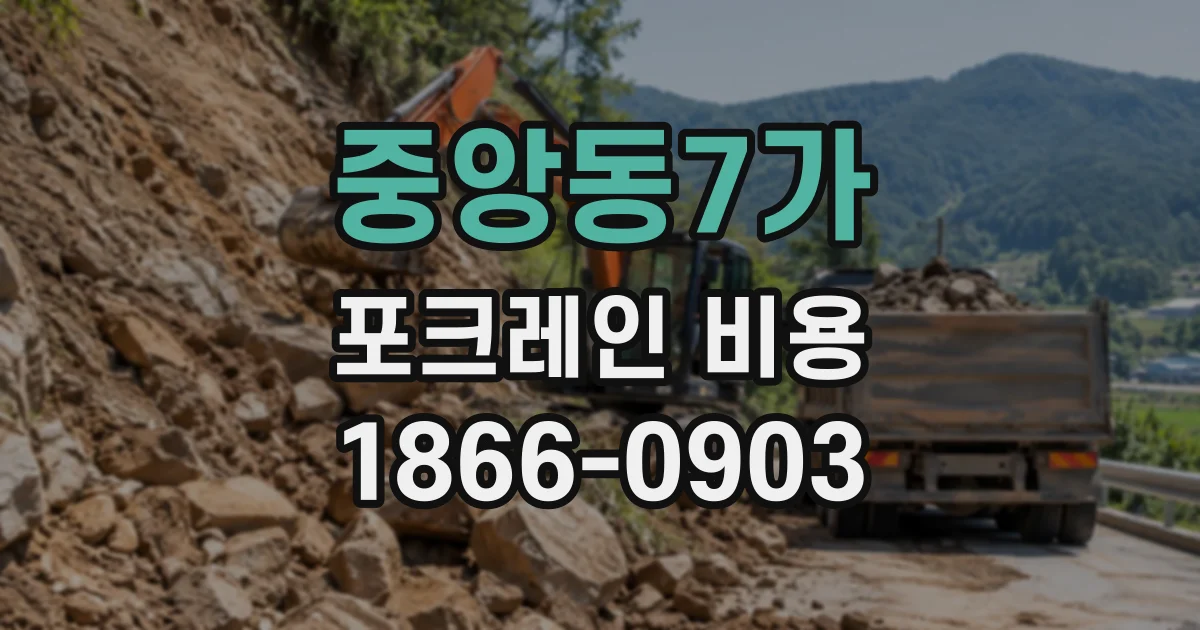 중앙동7가 포크레인비용