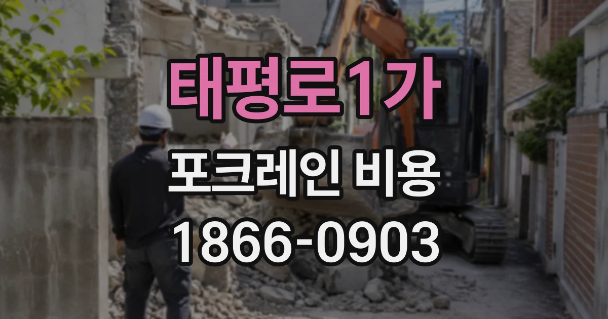 태평로1가 포크레인비용