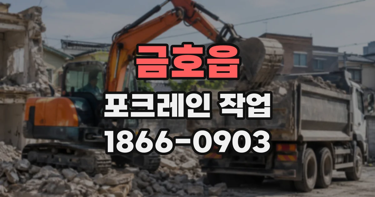금호읍 포크레인작업