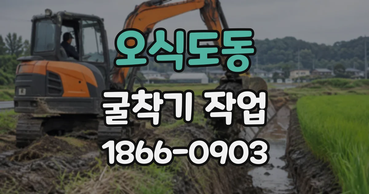 오식도동 굴착기작업 작은 하천 주변 준설이 필요한 경우