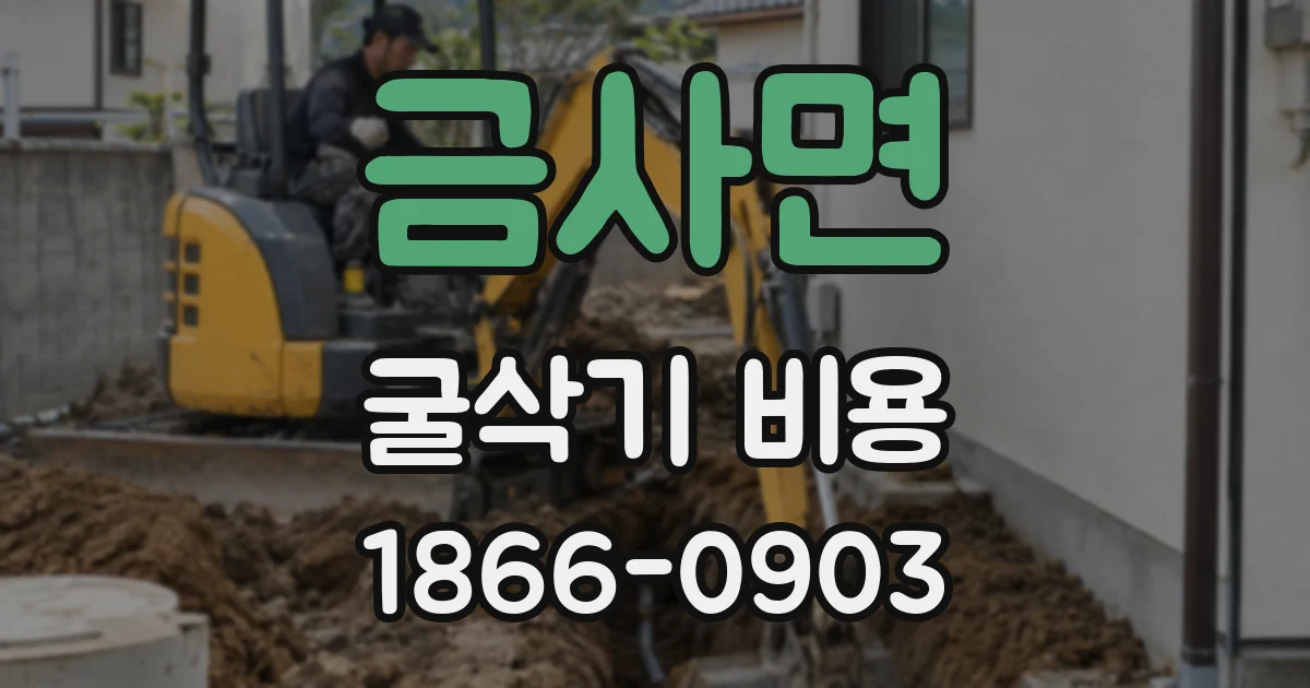 금사면 굴삭기 비용