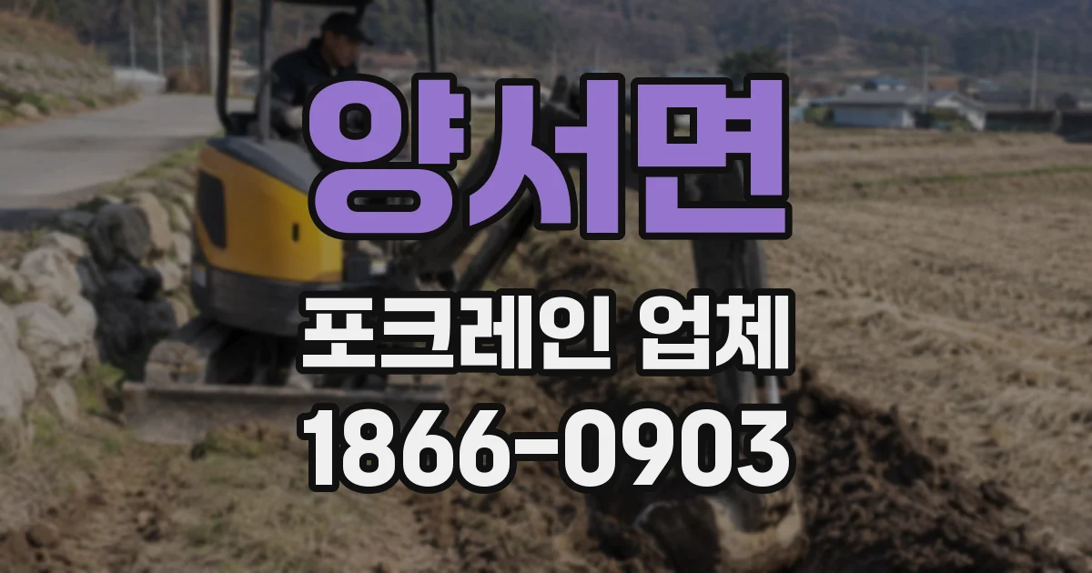 양서면 포크레인 업체