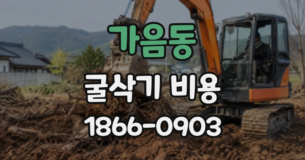 가음동 굴삭기비용