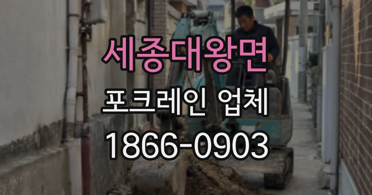 세종대왕면 포크레인 업체