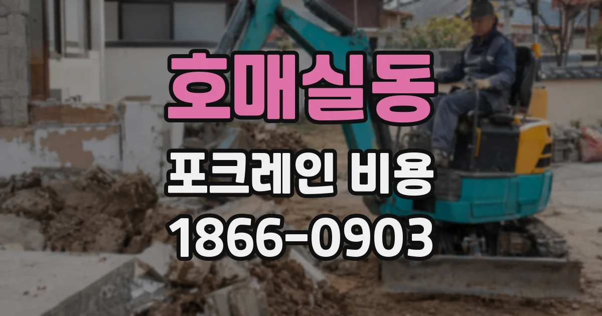 호매실동 포크레인 비용