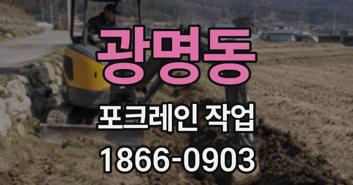 광명동 포크레인 작업