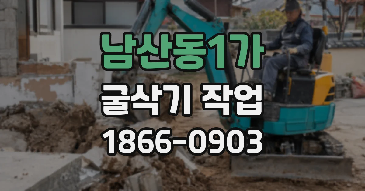남산동1가 굴삭기 작업