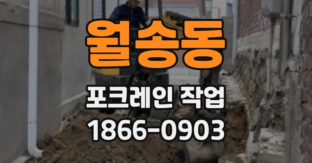 월송동 포크레인 작업