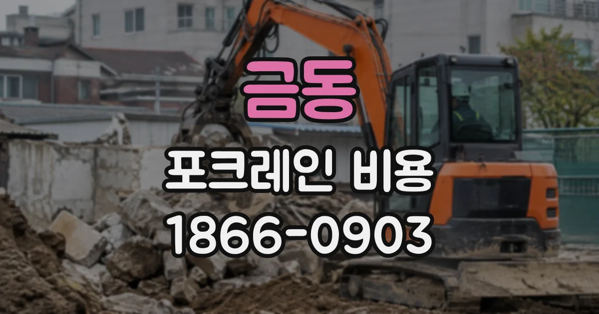 금동 포크레인비용