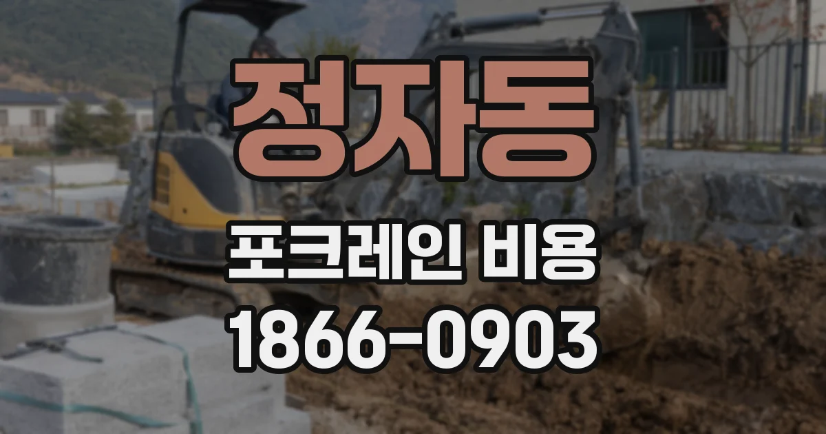 정자동 포크레인 비용
