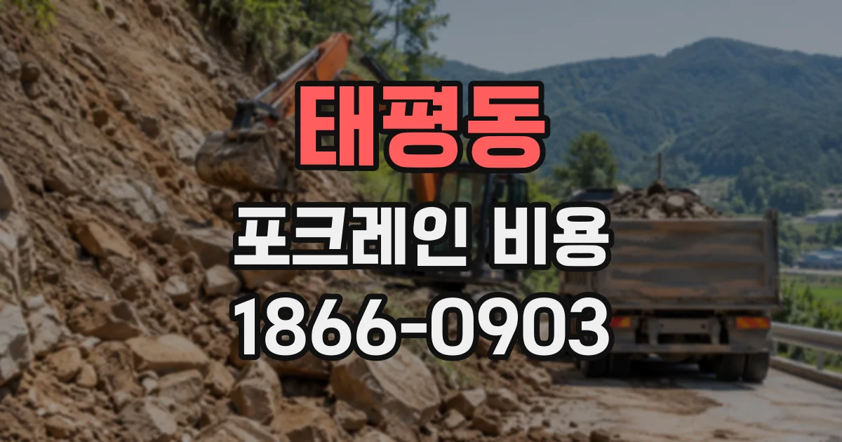 태평동 포크레인비용