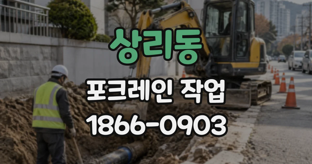 상리동 포크레인작업