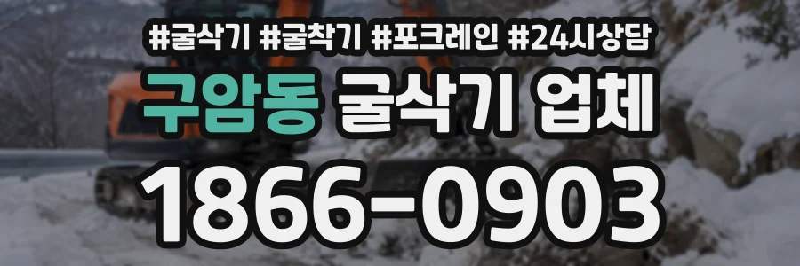구암동 굴삭기업체 상담 전화 1866-0903