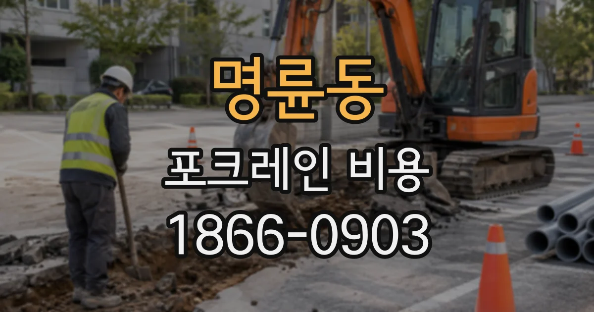 명륜동 포크레인비용