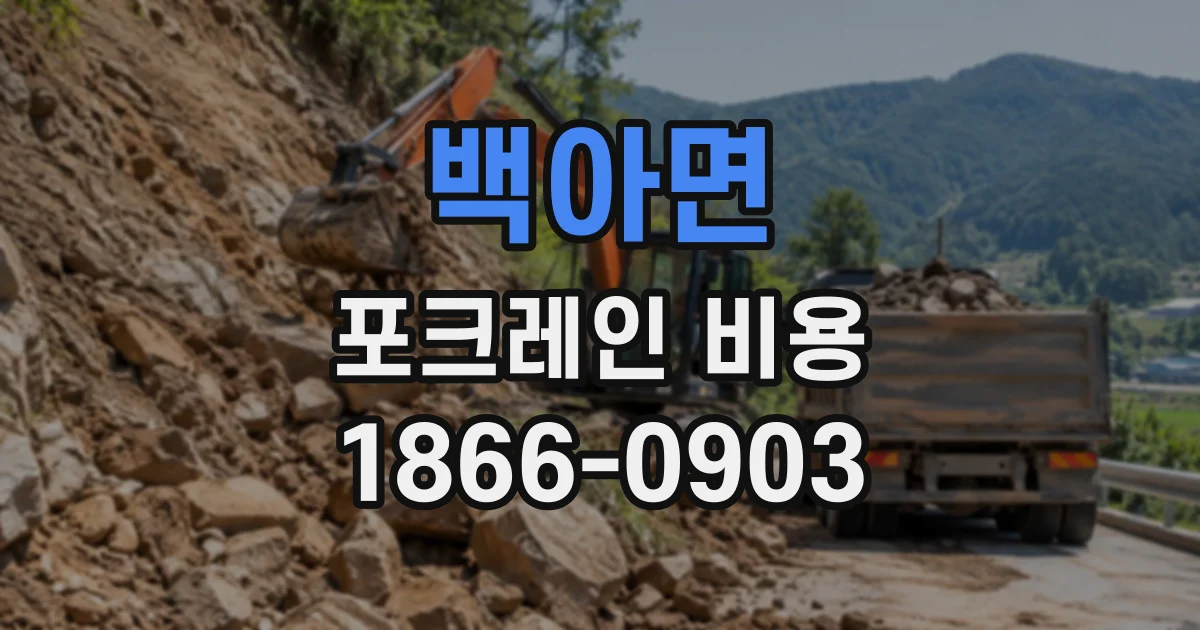 백아면 포크레인비용