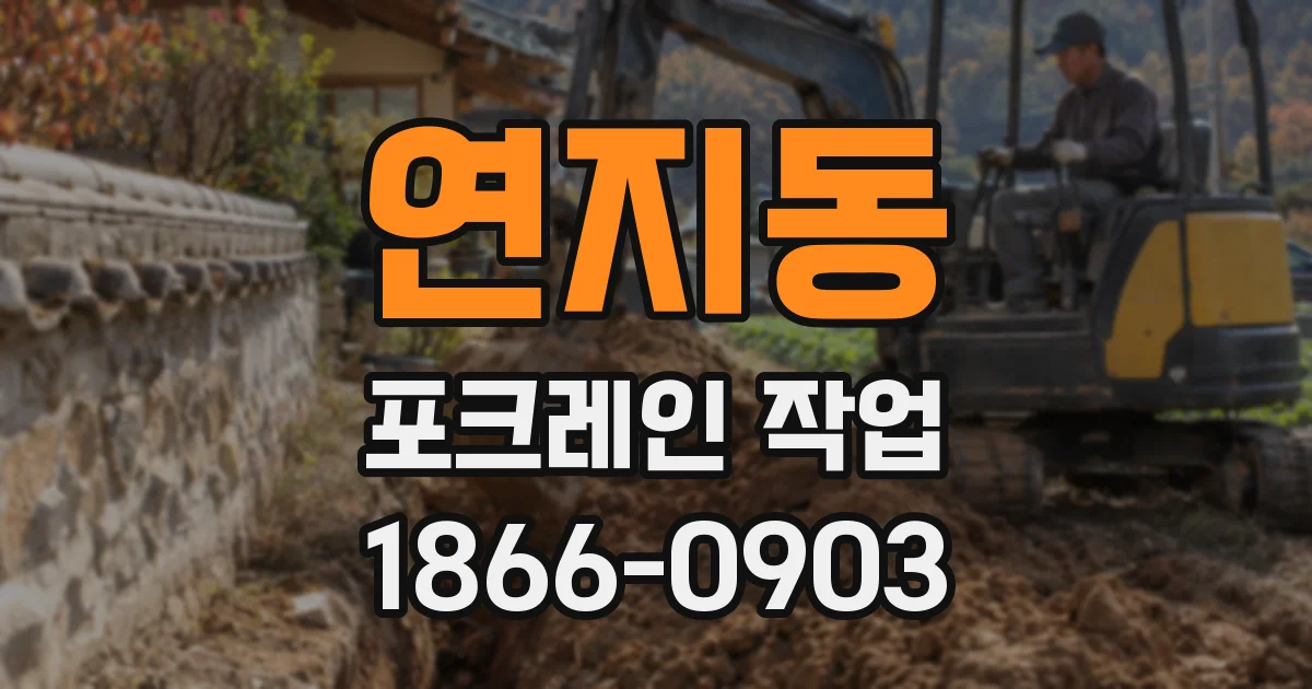연지동 포크레인 작업