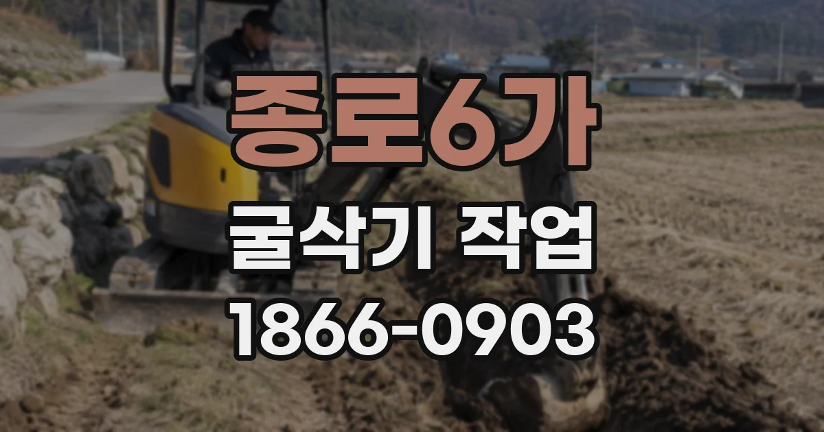 종로6가 굴삭기 작업