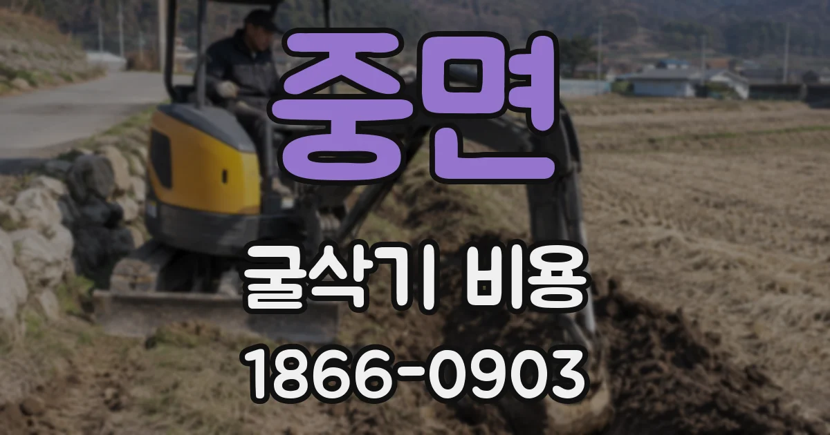 중면 굴삭기 비용