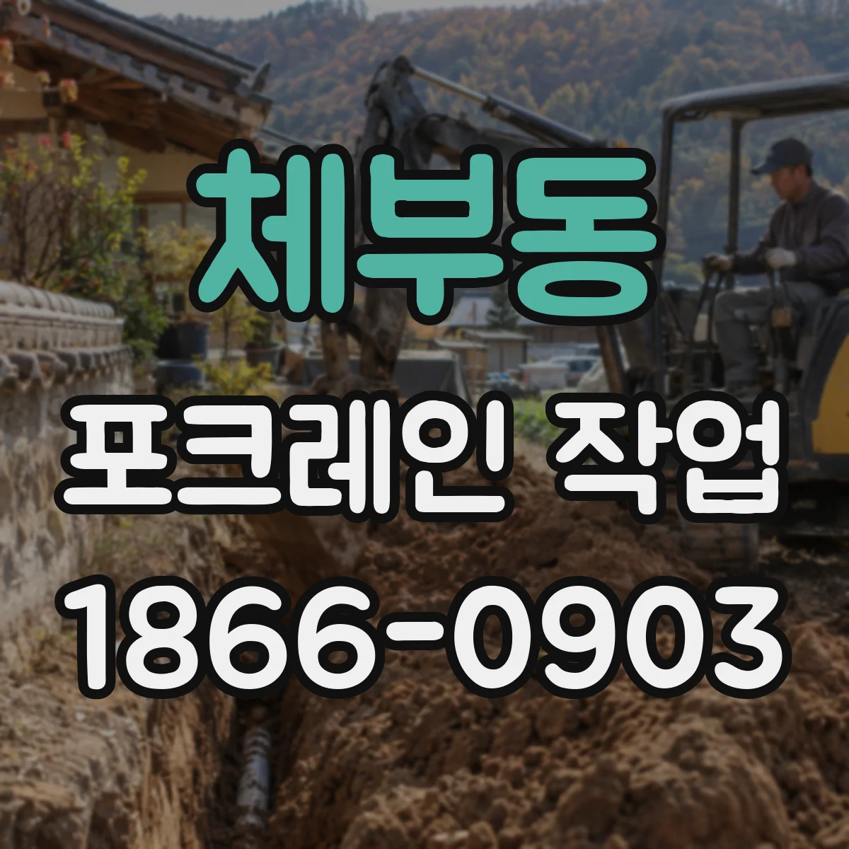 체부동 포크레인 작업