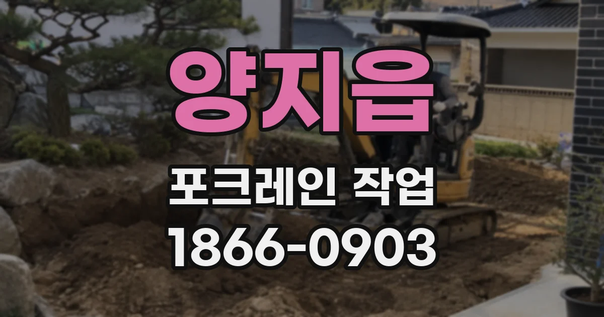 양지읍 포크레인 작업