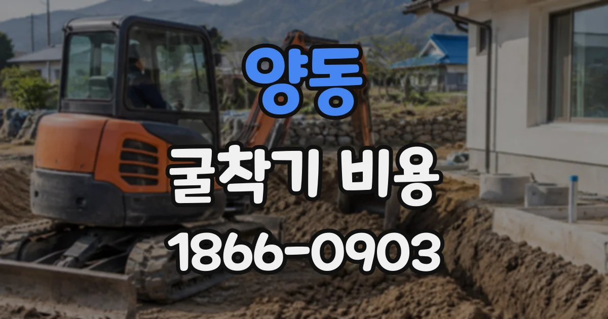 양동 굴착기비용