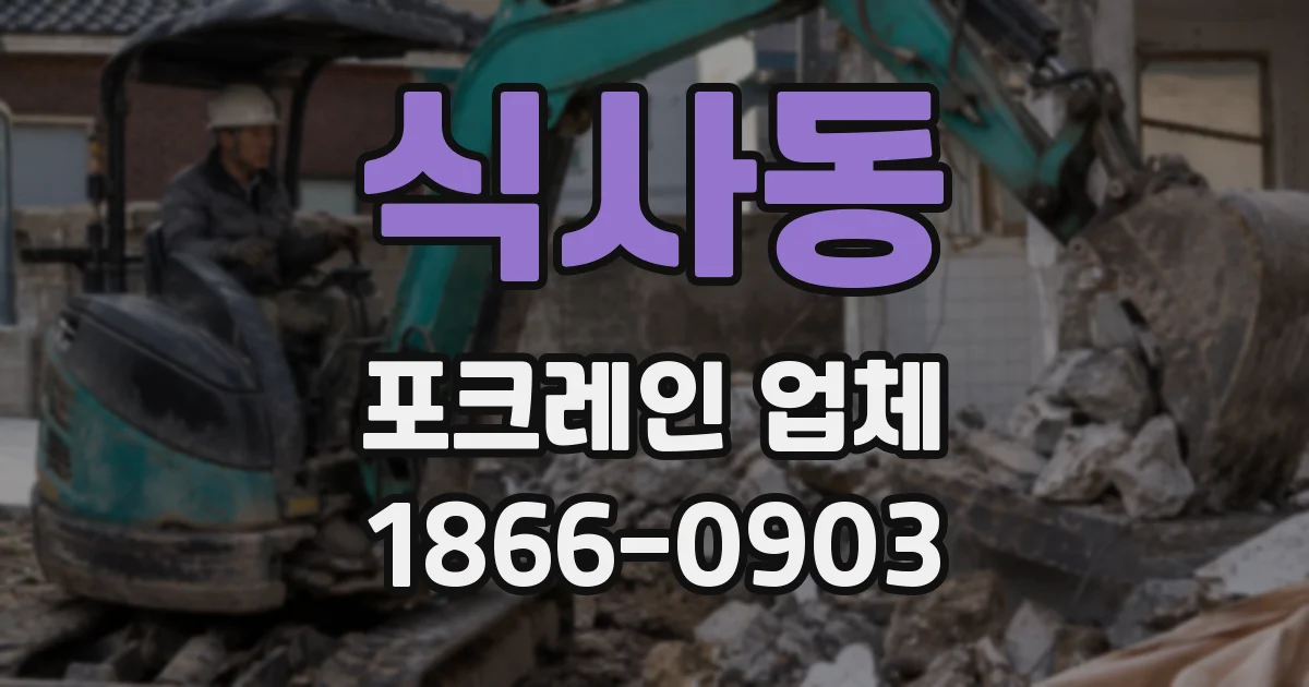 식사동 포크레인 업체