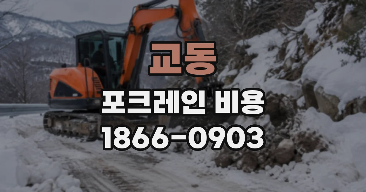 교동 포크레인비용
