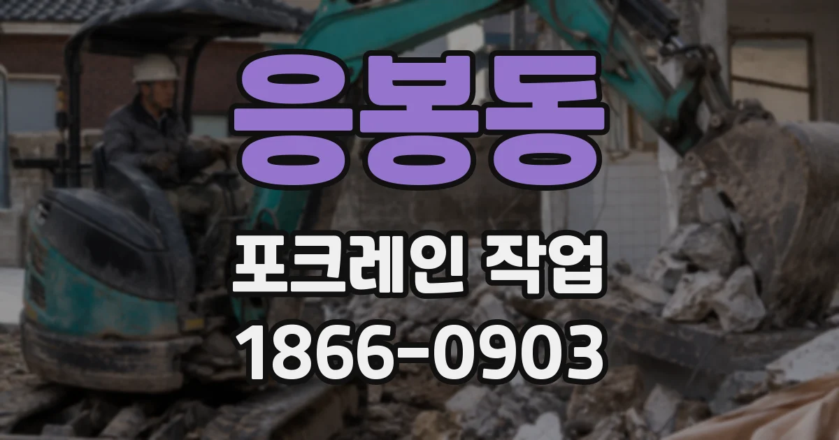 응봉동 포크레인 작업