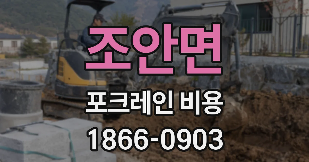 조안면 포크레인 비용