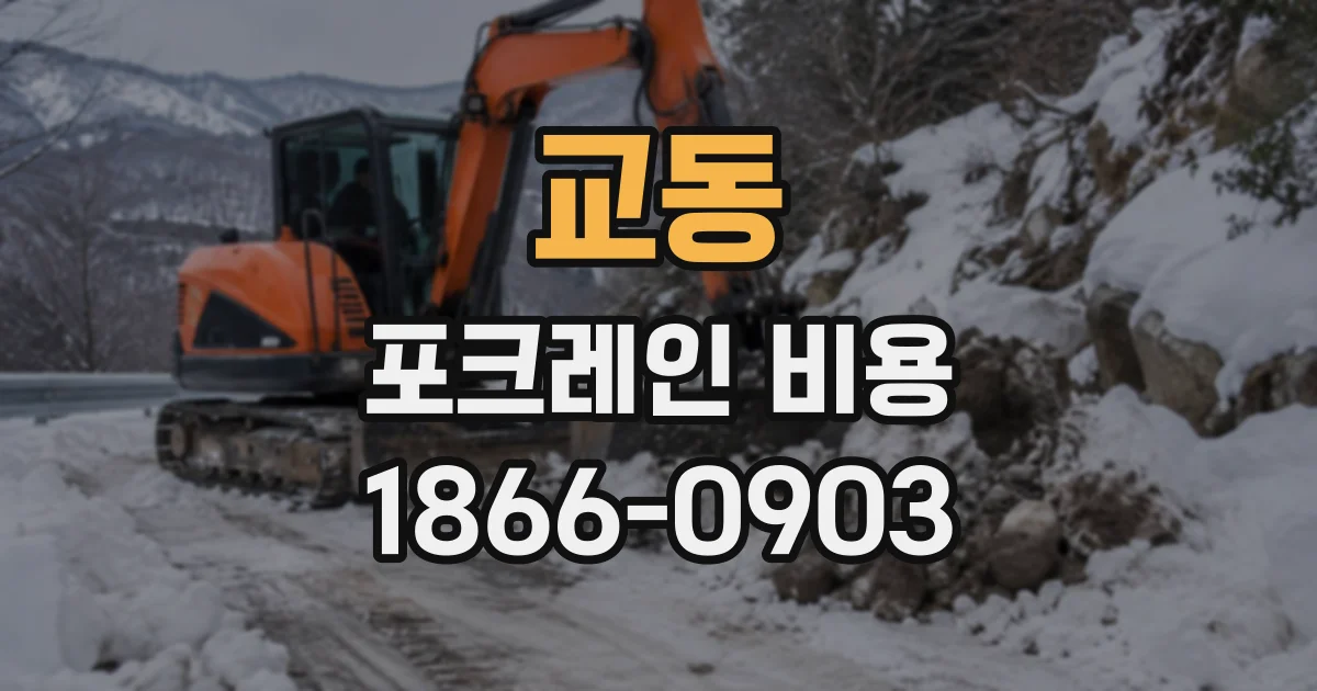 교동 포크레인비용