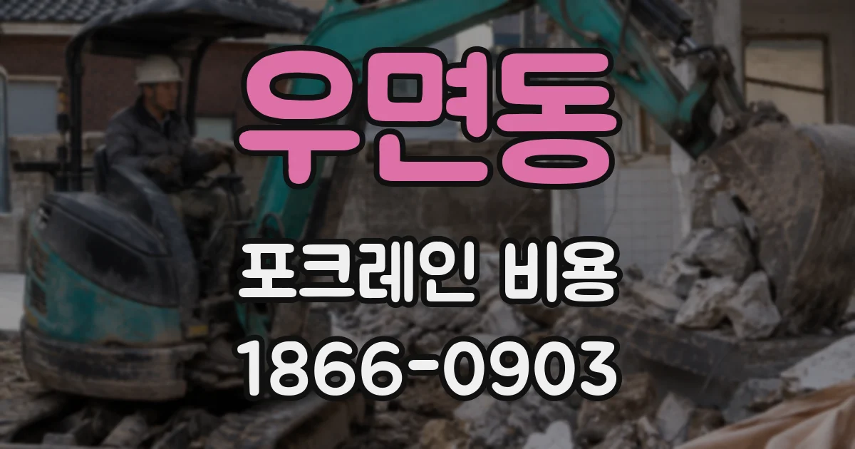 우면동 포크레인 비용