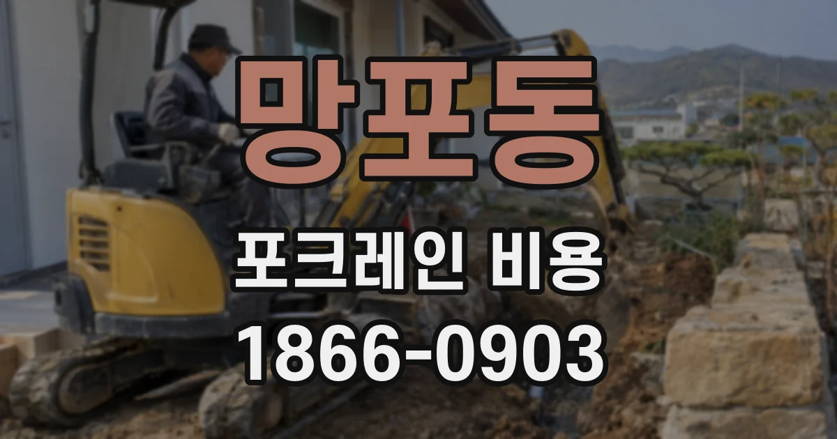 망포동 포크레인 비용