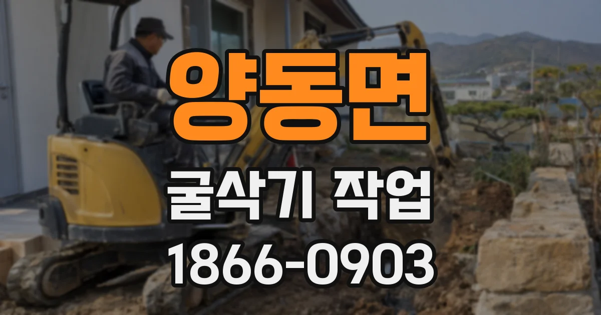 양동면 굴삭기 작업