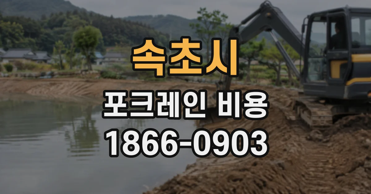 속초시 포크레인비용
