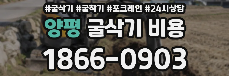 양평 굴삭기 비용