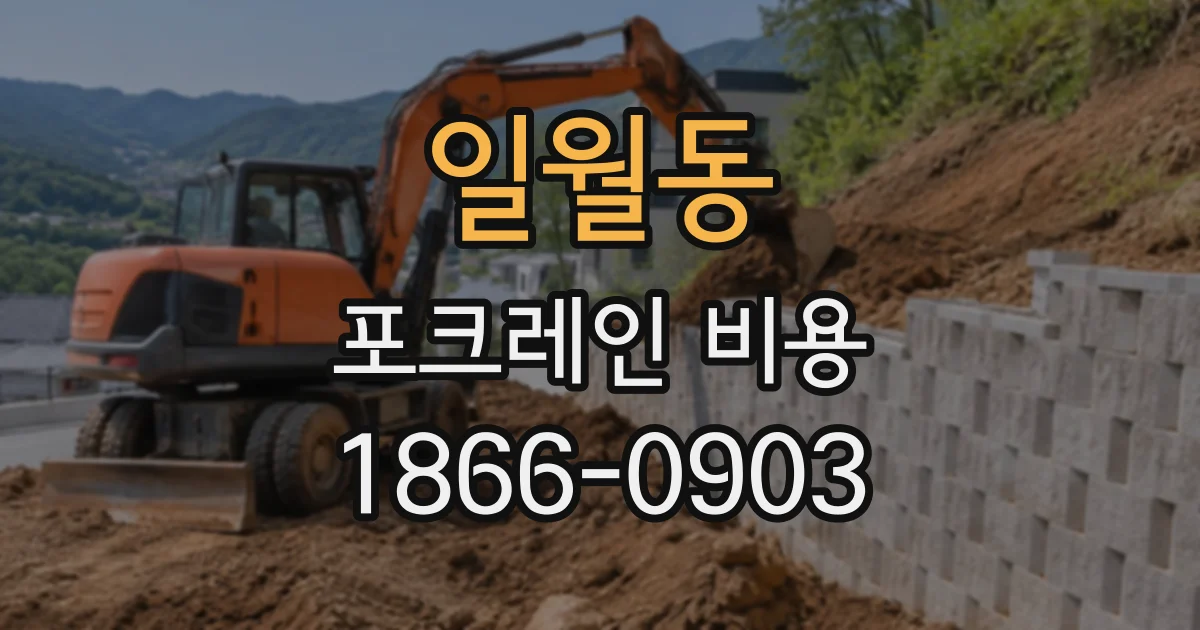 일월동 포크레인비용