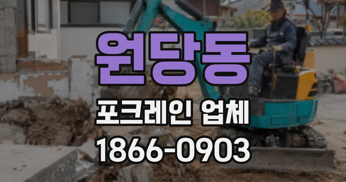 원당동 포크레인 업체
