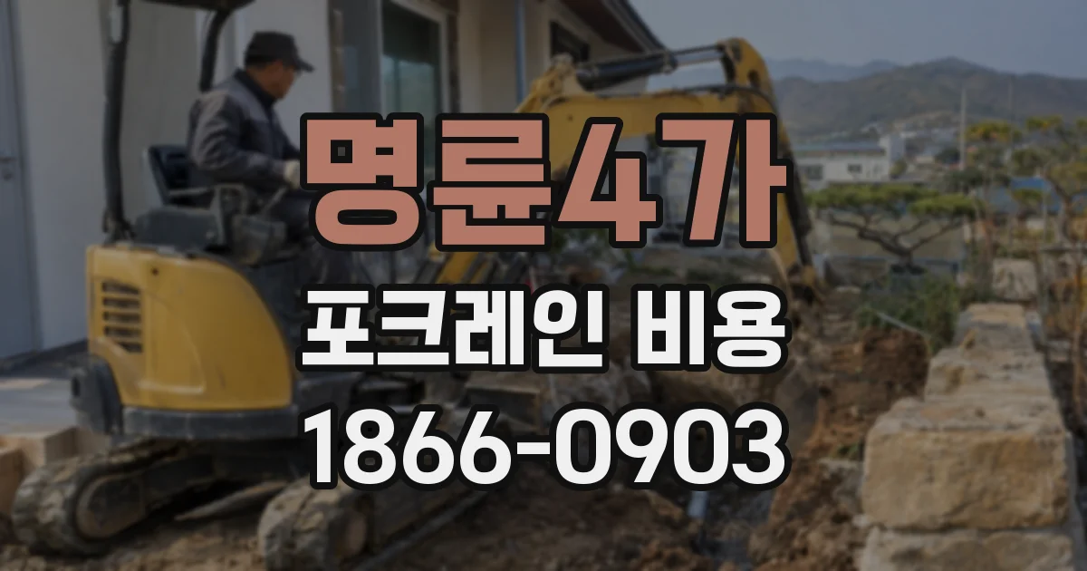 명륜4가 포크레인 비용