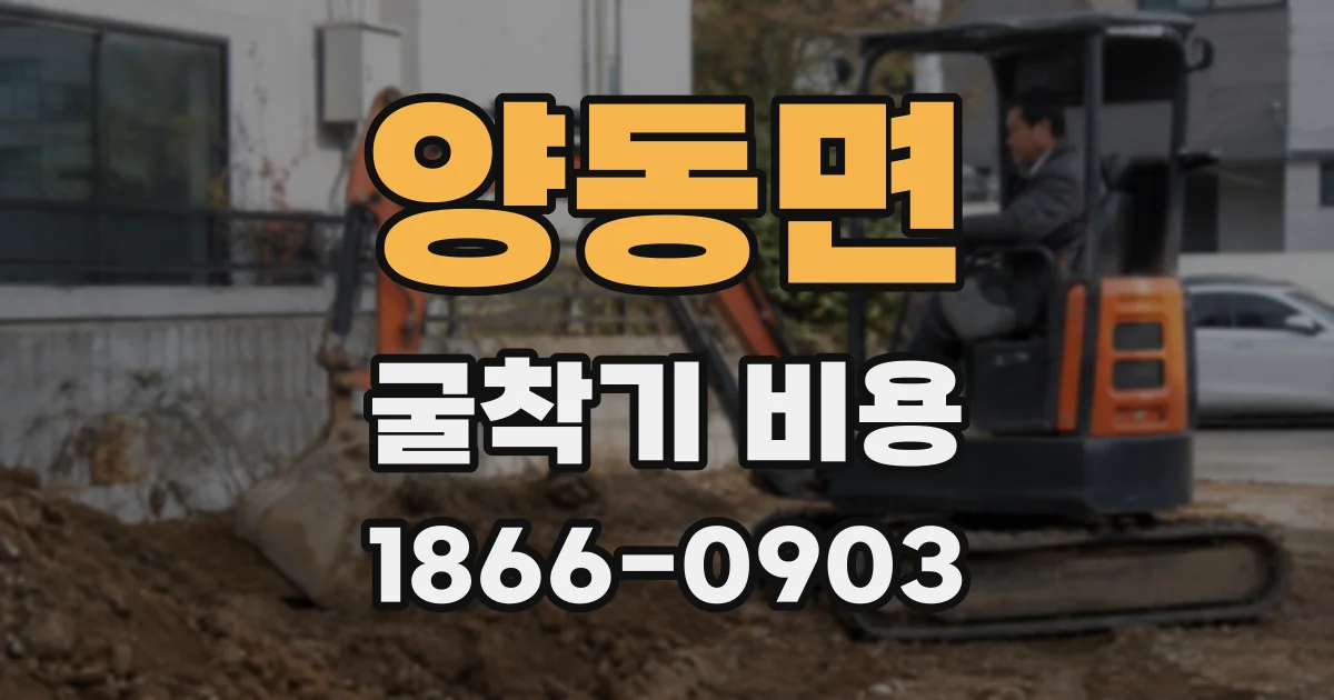 양동면 굴착기 비용