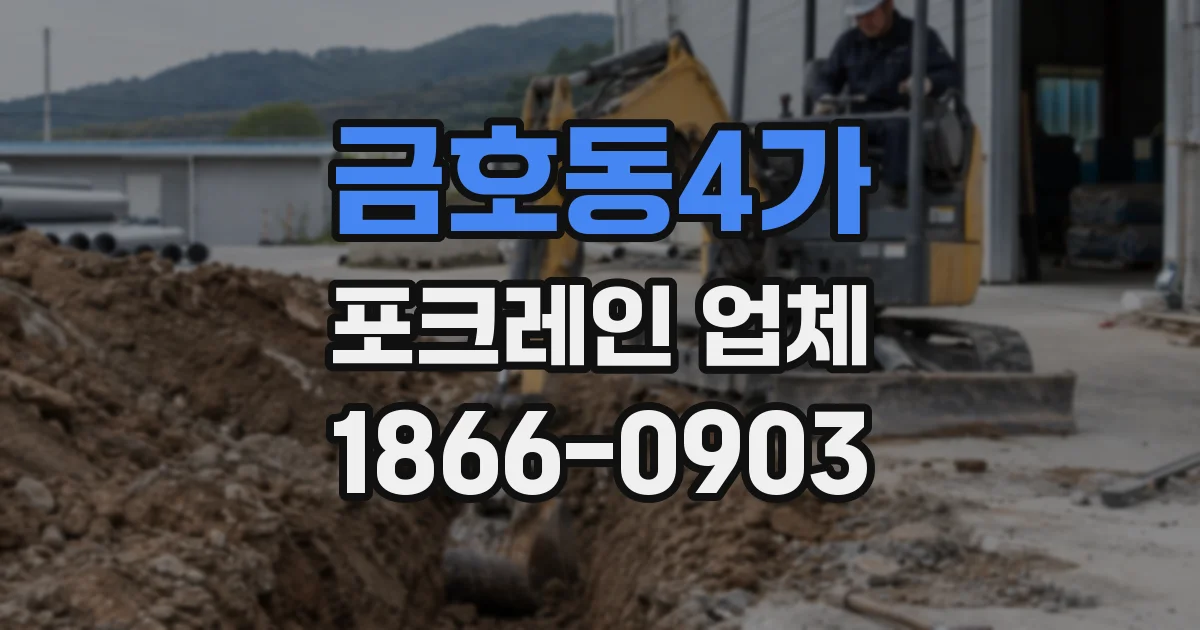 금호동4가 포크레인 업체
