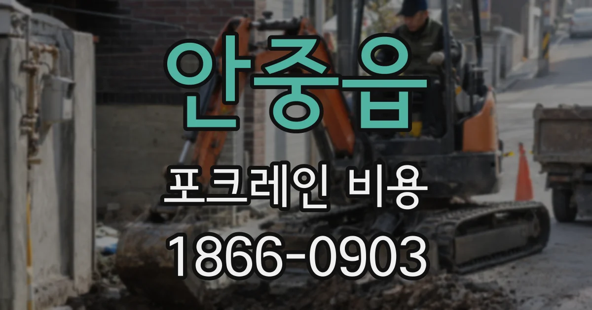 안중읍 포크레인 비용