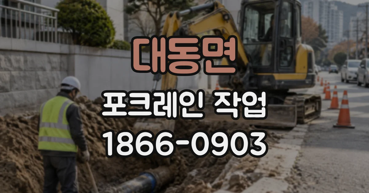 대동면 포크레인작업