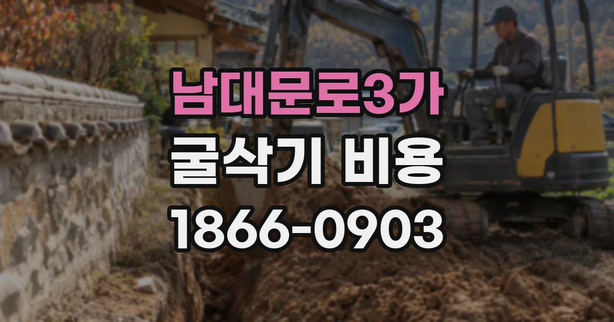 남대문로3가 굴삭기 비용